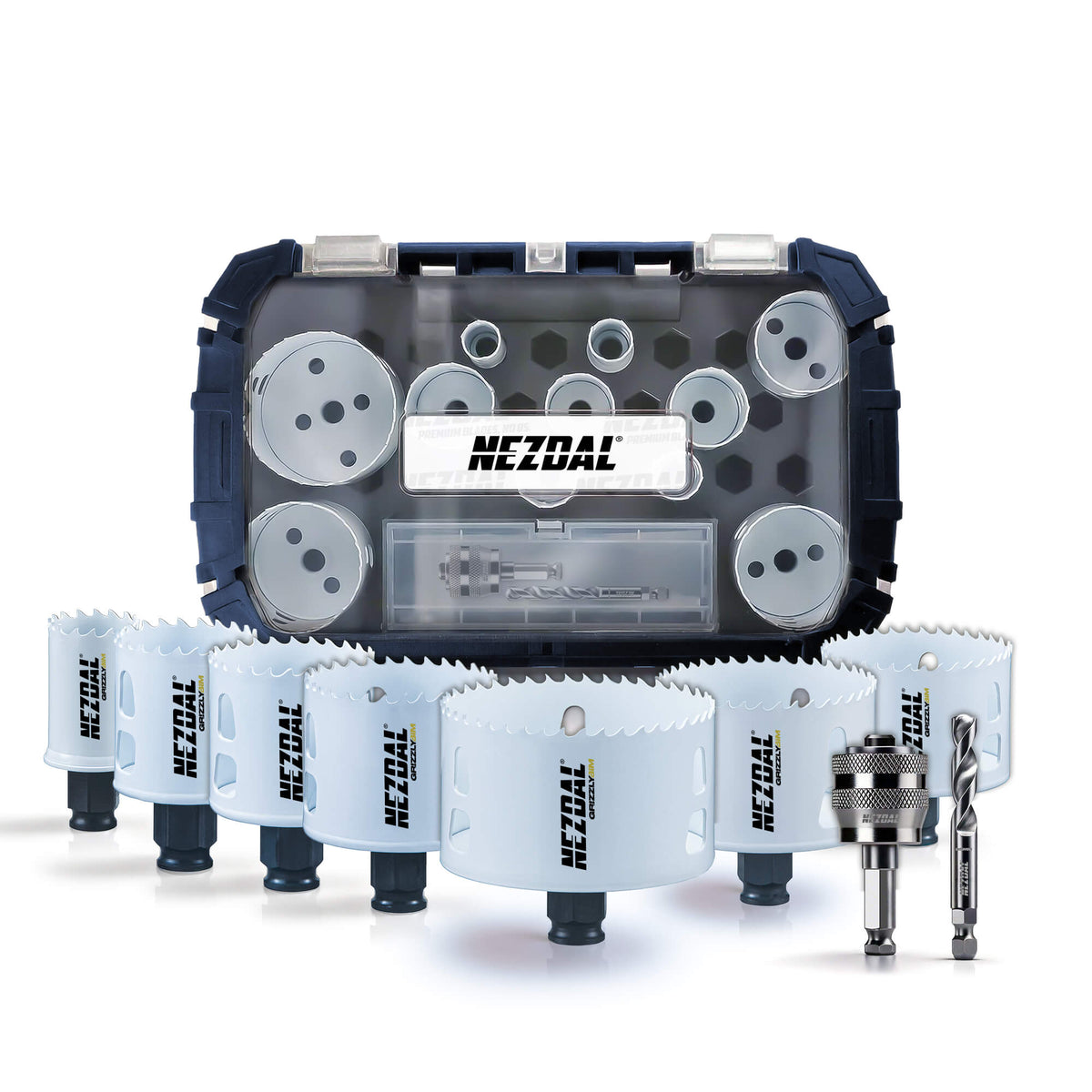 Allrounderen | 32, 44, 51, 64, 73, 76, 83 | Inkl. Adapter, Senterbor, Koffert | Grizzly BiM® | Hullsagsett