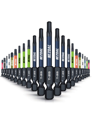 Allrounderen XL | 24 Bits + Boks | 60mm lengde | Fargekoder | God passform | Magnetisk | For Slagtrekker & Drill | Forhåndssalg, sendes 17.okt