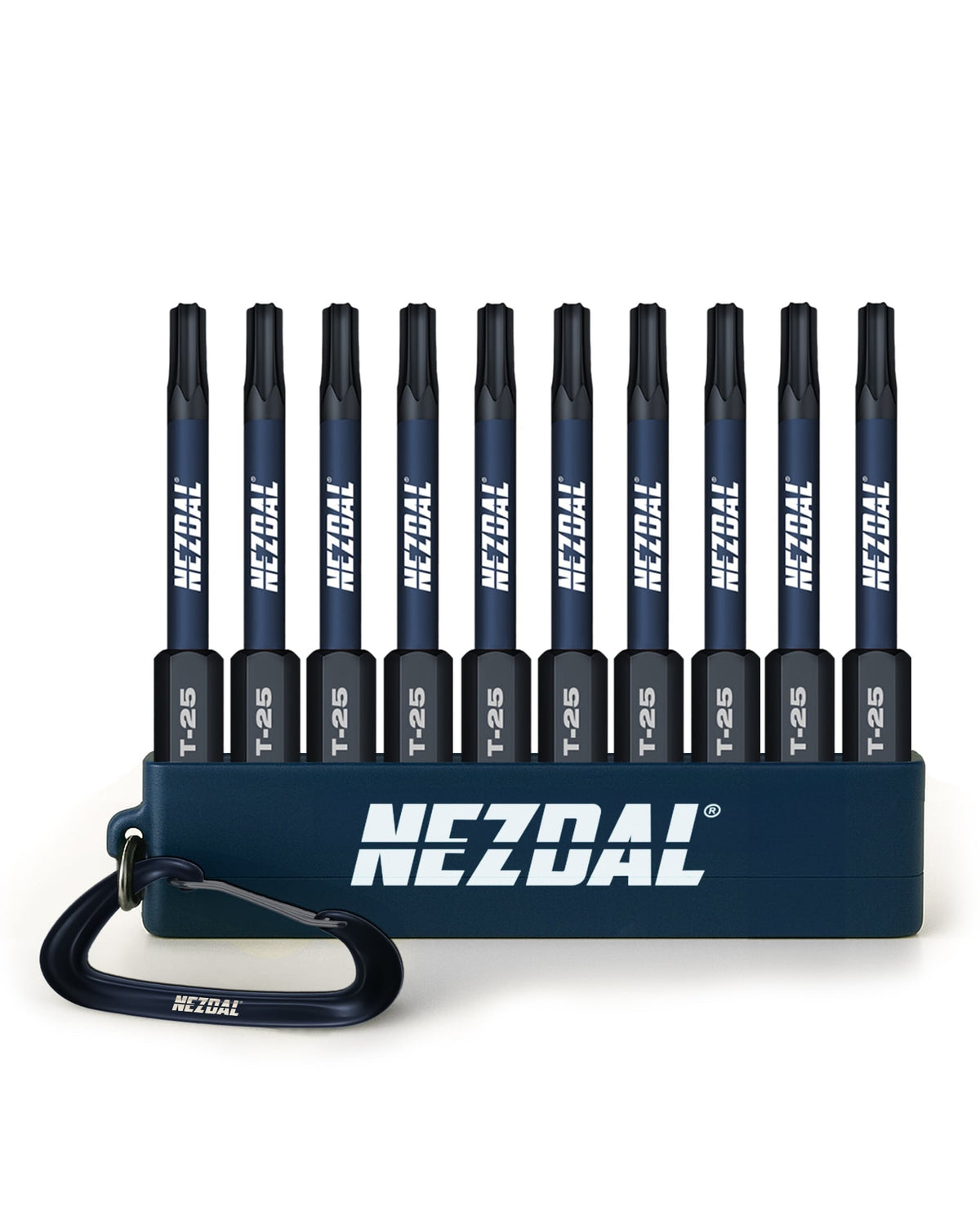 T25 | 10 Bits + Karabinholder | 60mm lengde | Fargekoder | God passform | For Slagtrekker & Drill