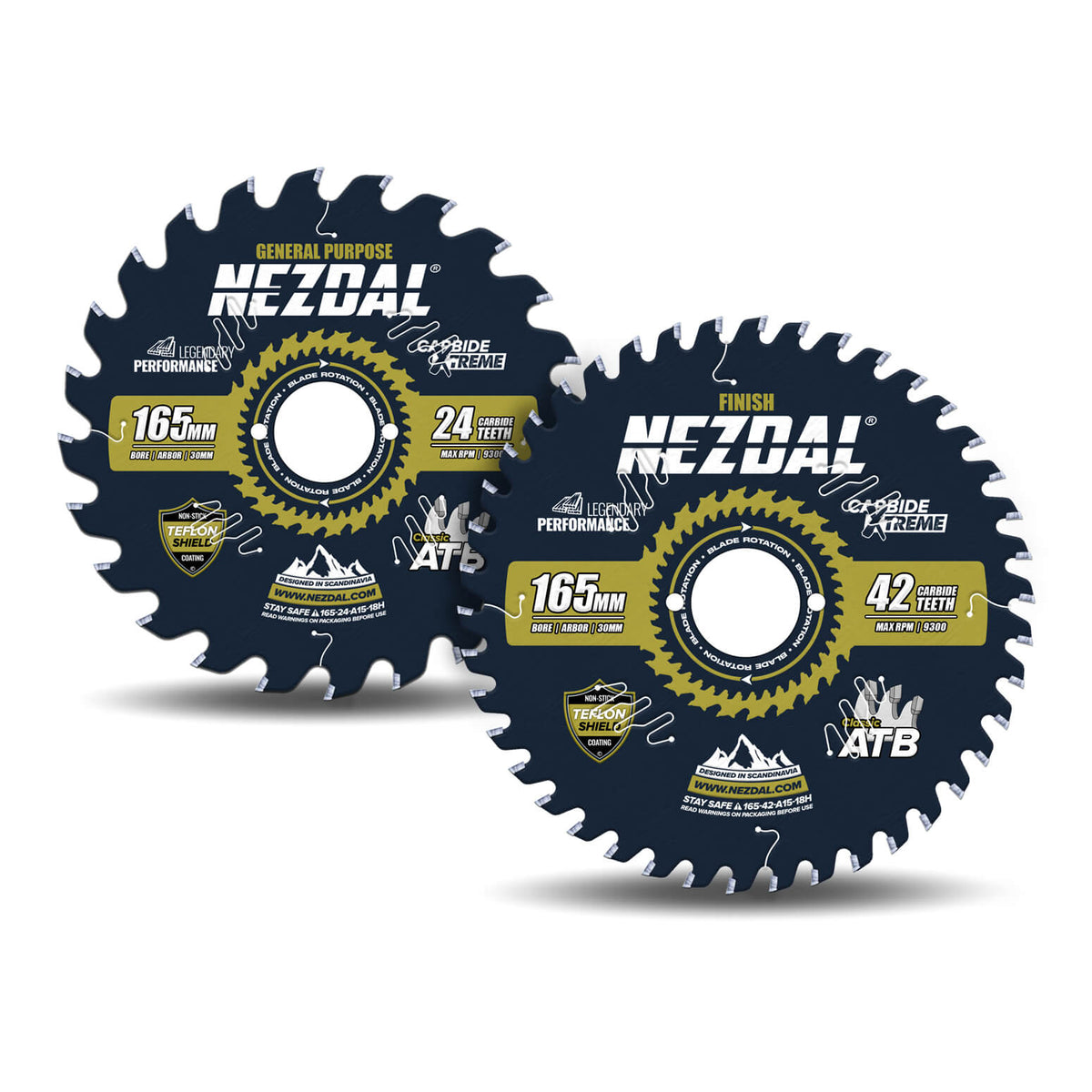 165mm Trio | 24, 42 Tenner | Generell Bruk, Fin Snittkvalitetc | 30mm senterhull | For Hikoki, Hitachi m.m | Sagblad