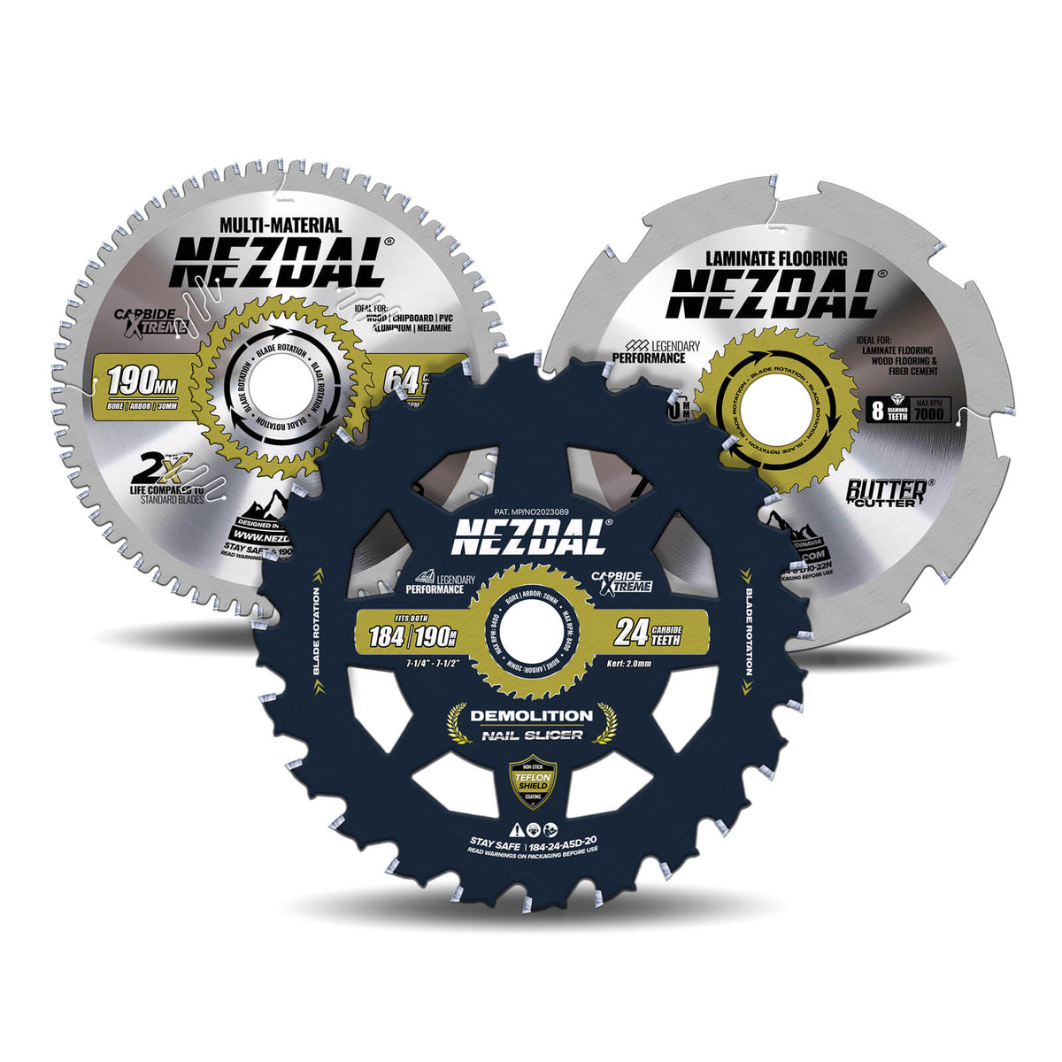 190mm Trio | Tøffe Materialer | Ekstrem Slitestyrke | Bredt bruksområde | Sagblad