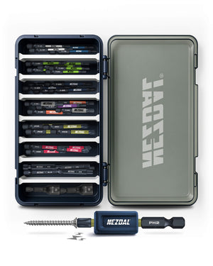 Allrounderen | Magnetizer + 34 stk Bits + Oppbevaringsboks | 60mm lengde | Fargekoder | God passform | For Slagtrekker & Drill