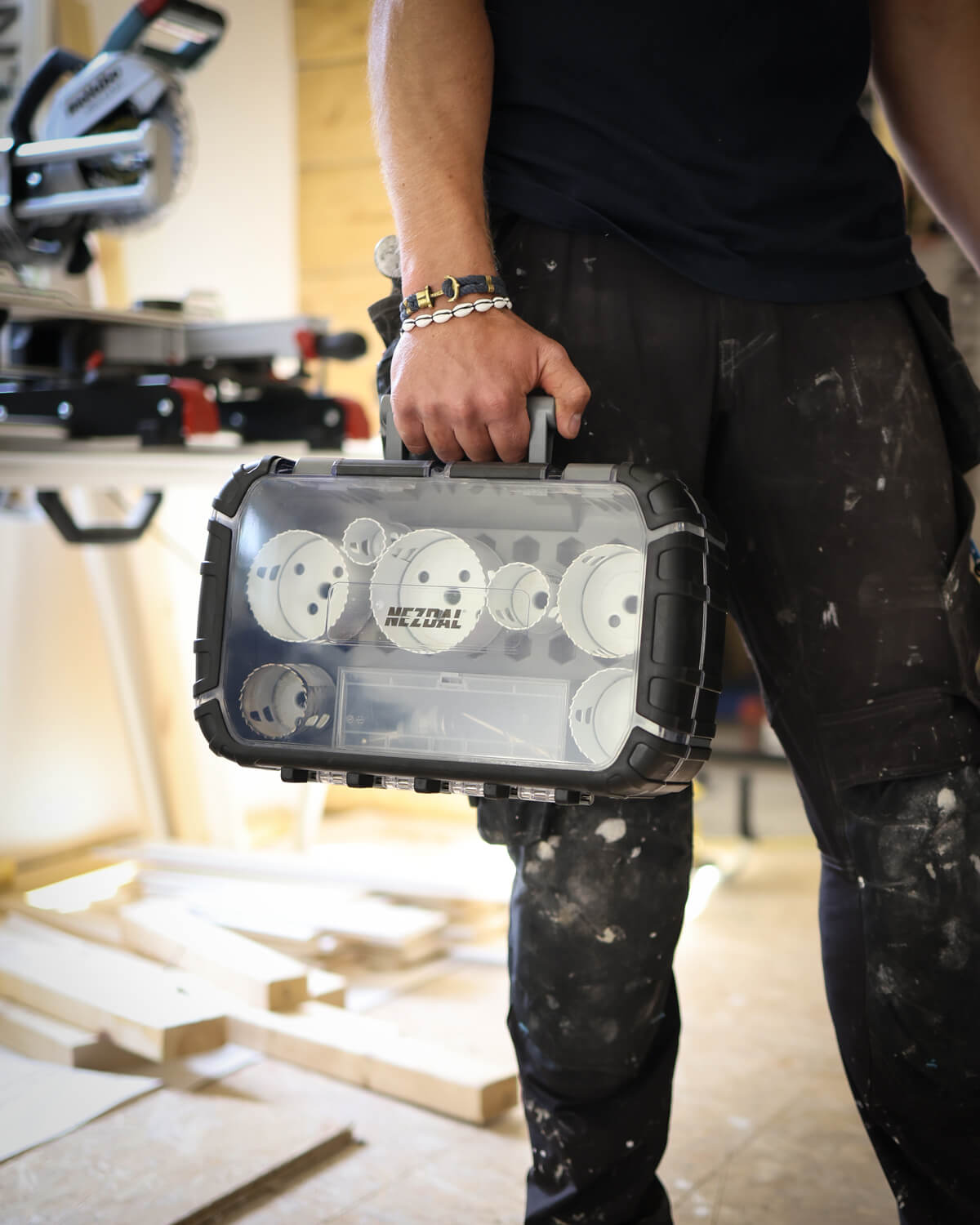 Allrounderen | 32, 44, 51, 64, 73, 76, 83mm | Inkl. Adapter, Senterbor, Koffert | Grizzly BiM® | Hullsagsett
