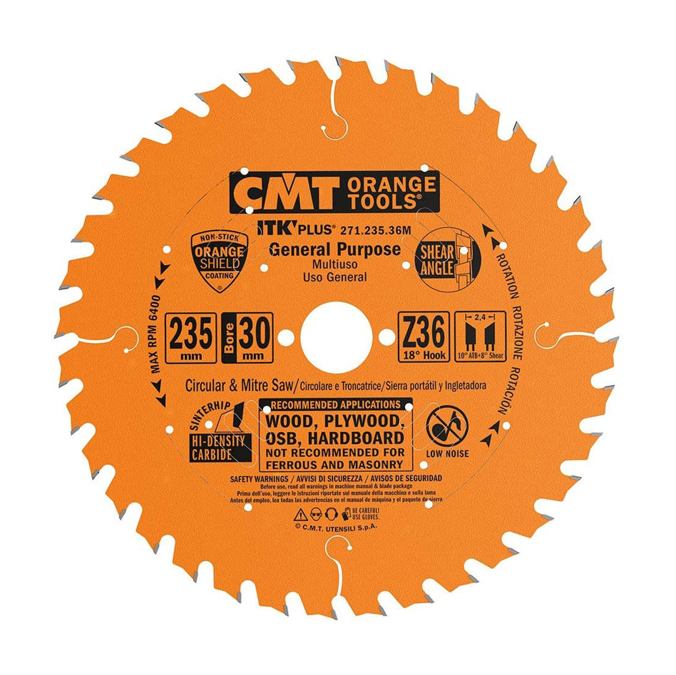 235mm | 36 Tenner | Generell Bruk | Sagblad