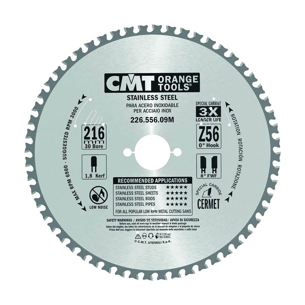 216mm | 56 Tenner | Rustfritt Stål, Metall, Sandwich-elementer, Kompositt, PVC | Fin snittkvalitet | 3X levetid | Kapp/gjærsag