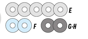 Justeringsskiver til Dado-sett - 9 stk spacers/shims