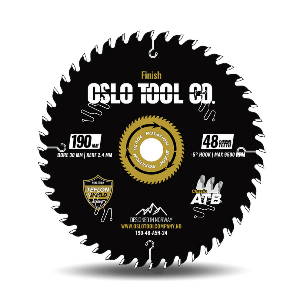 190mm | Allround/Finish 48 Tenner | Passer 30/20mm senterhull | Kapp/gjærsag