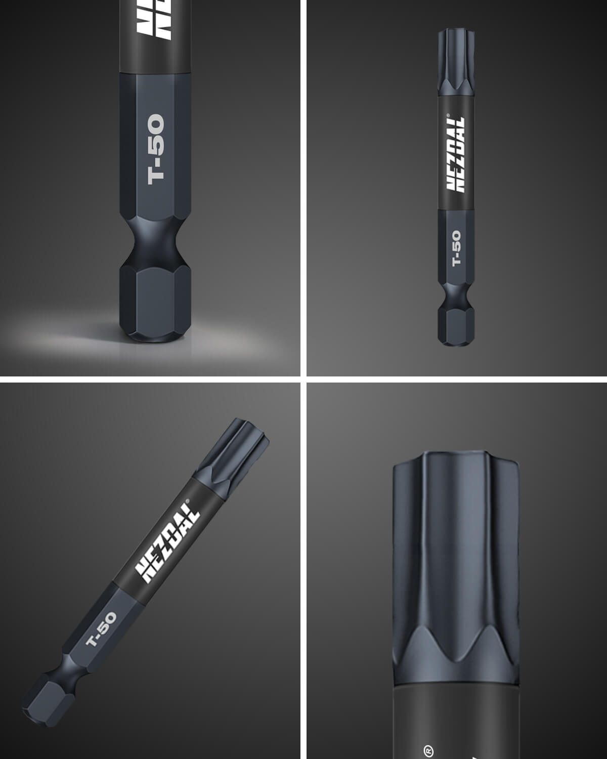 T50 | Bits | 60mm lengde | Fargekoder | God passform | For Slagtrekker & Drill | 2 stk