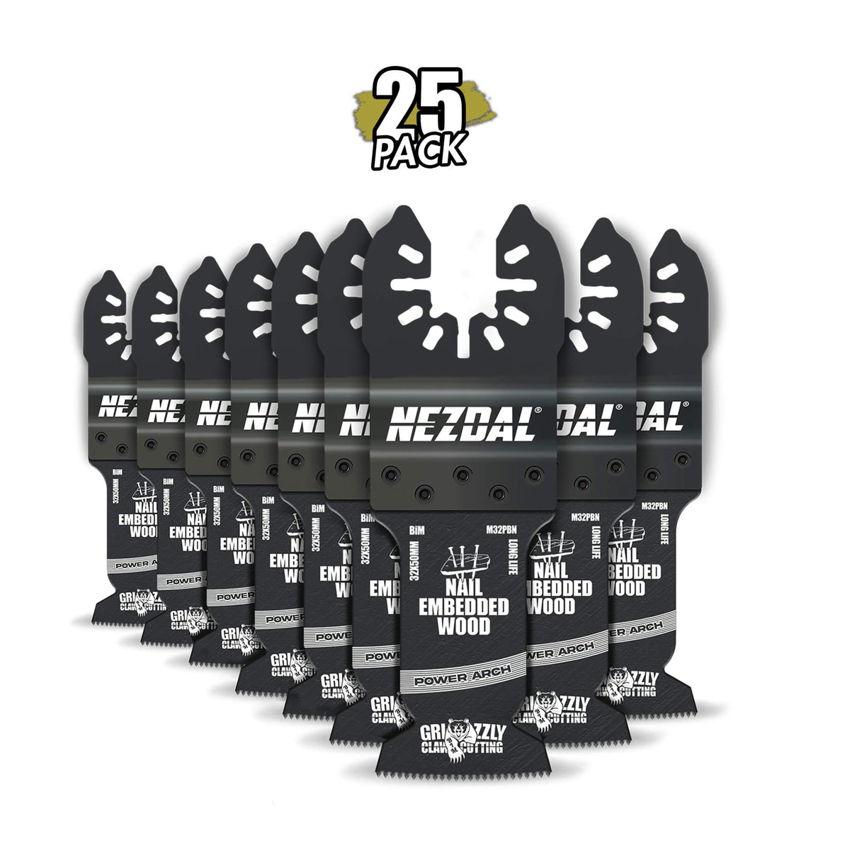 Tre & Spiker | Lynrask, presis saging | 32x50mm | Power Arch® | 25 Stk | Multikutterblad