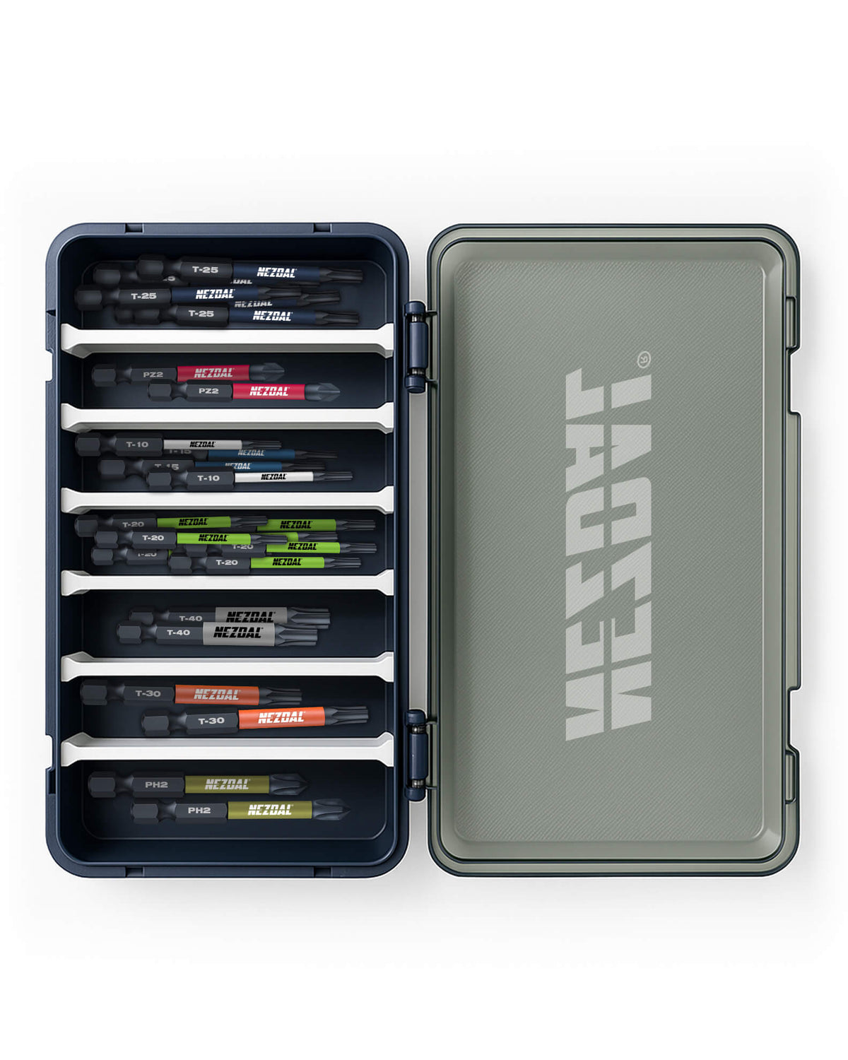 Allrounderen XL | 24 Bits + Boks | 60mm lengde | Fargekoder | God passform | Magnetisk | For Slagtrekker &amp; Drill