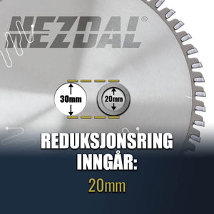 184mm | 48 Tenner | Multi-Material | Fin snittkvalitet | 30mm senterhull | Sagblad