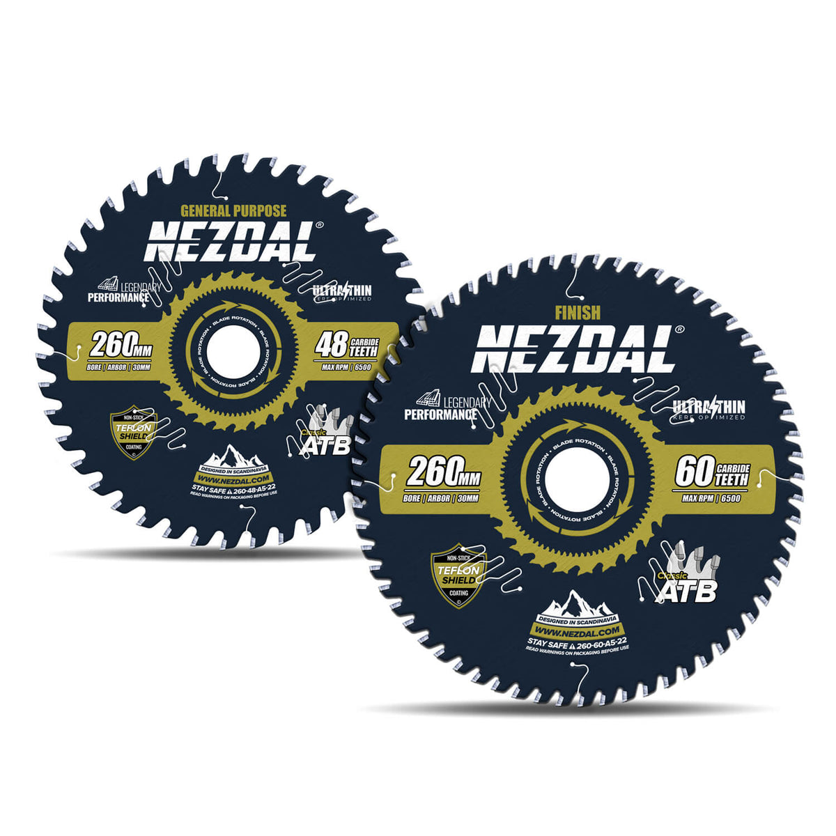 260mm Duo | 48, 80 Tenner | Generell Bruk, Superfin Snittkvalitet | Ultratynn skjærebredde | Perfekt for batterisag