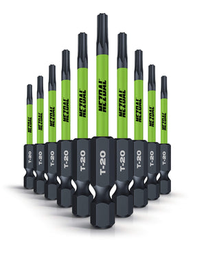 T20 | Bits | 60mm lengde | Magnetisk | God passform | For Slagtrekker & Drill | 10 stk | Forhåndssalg - Estimert utsending 26.aug