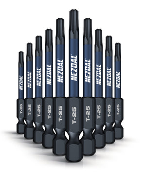 T25 | Bits | 60mm lengde | Magnetisk | God passform | For Slagtrekker & Drill | 10 stk | Forhåndssalg - Estimert utsending 26.aug