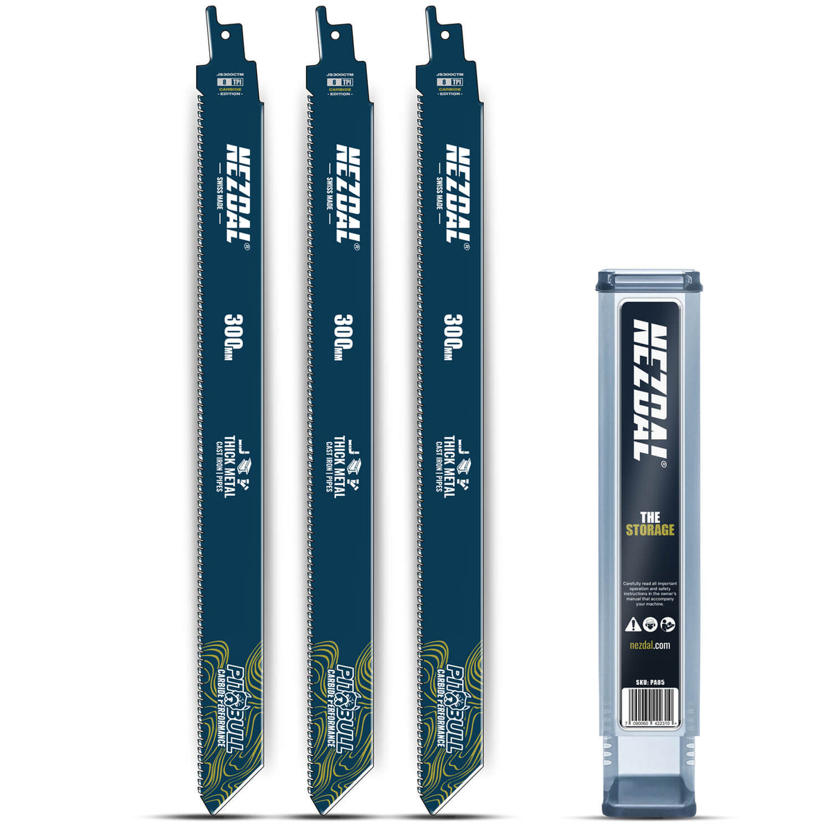 Tykt Metall | 300mm | 50X levetid | Carbide Performance | 3 stk | Inkl. oppbevaringsboks