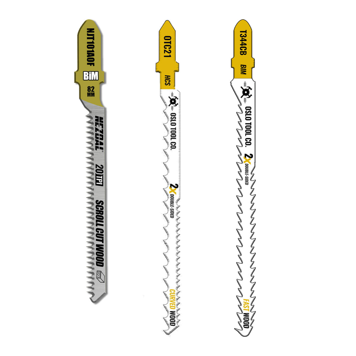 Kurvesaging Pakken | 3 modeller for kurvesaging | 5X Slitestyrke | Stikksagblad | 15 stk | Inkl. oppbevaringsboks