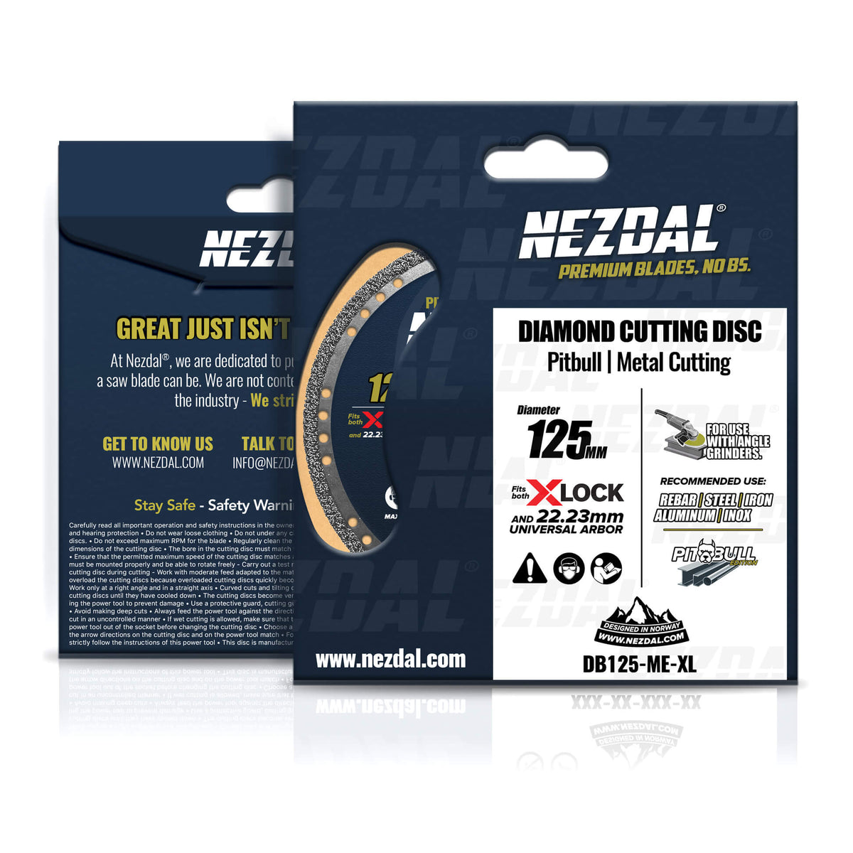 125mm | Metall | 100x levetid | X-lock, 22,23mm