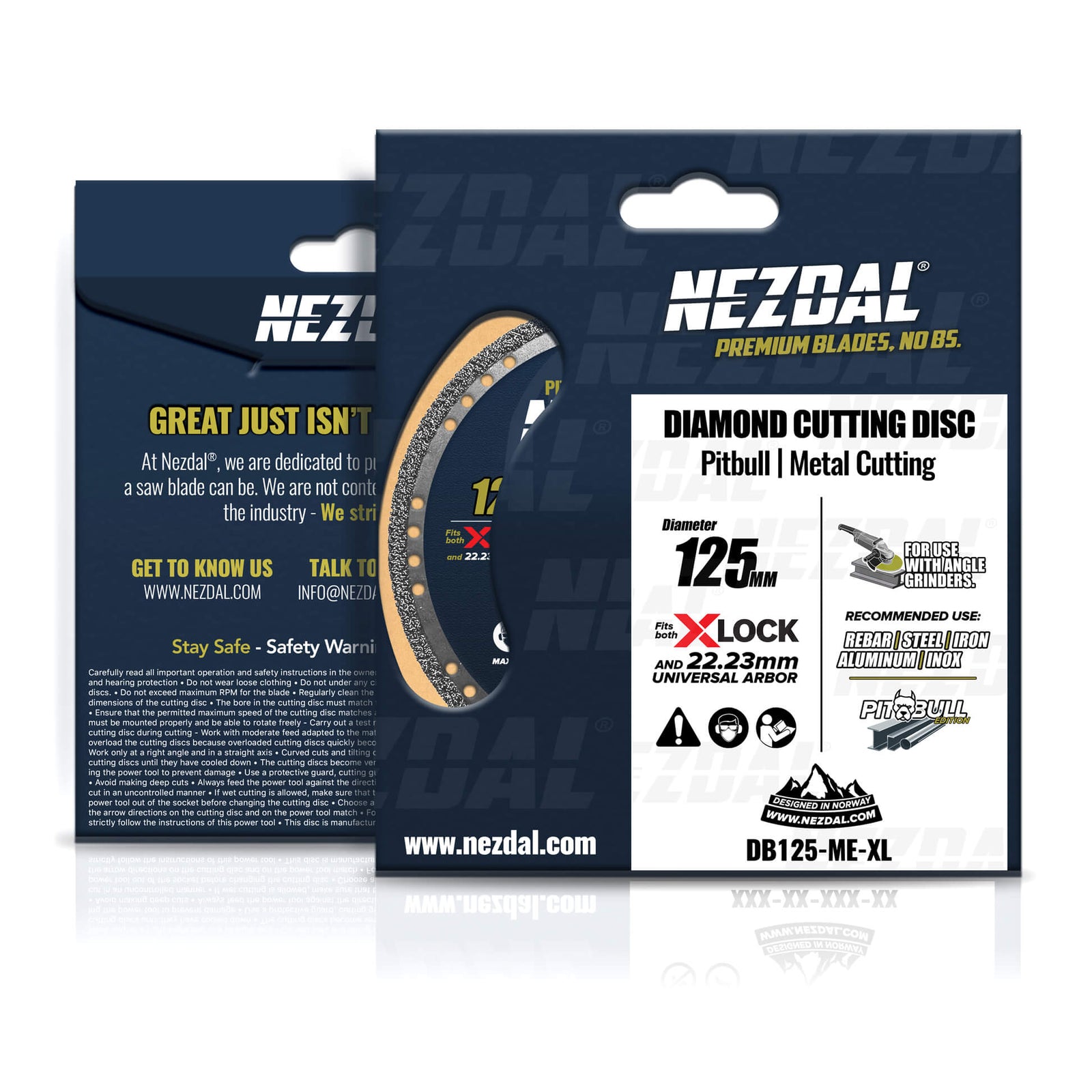 125mm diamantblad kappskive for vinkelsliper for metall, stål, armeringsjern, kobber m.m