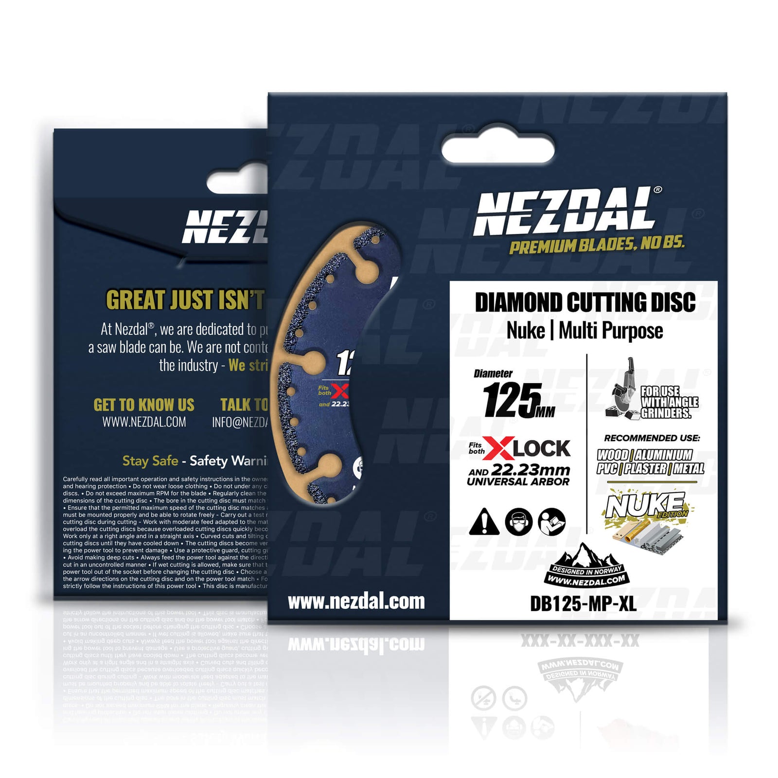 125mm diamantblad kappskive for vinkelsliper for kapping av tre, plast, aluminium, kompositt, metall m.m.