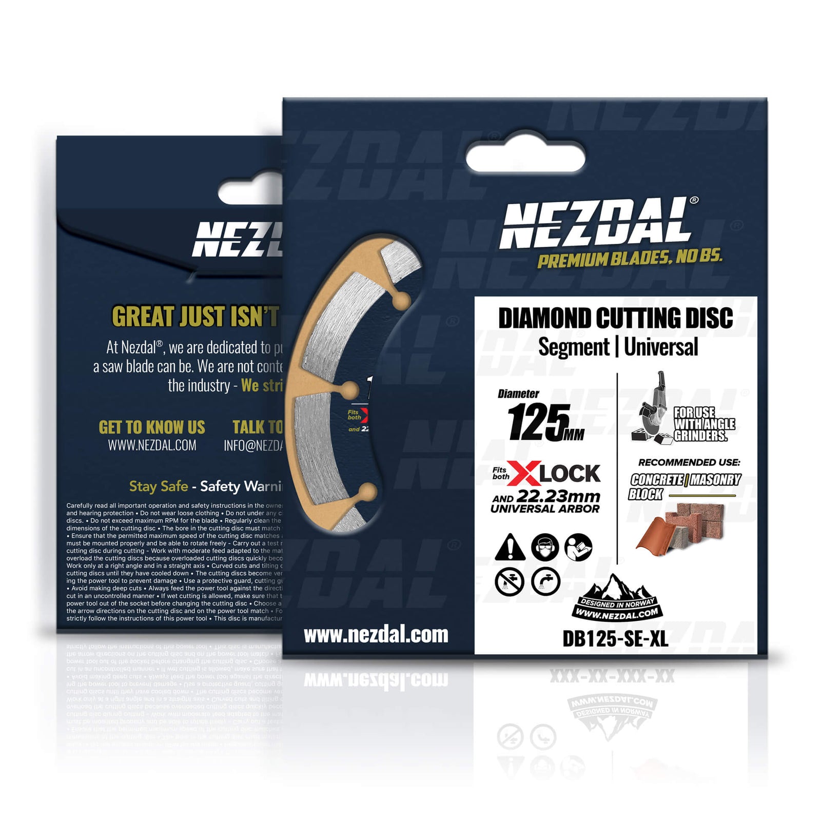 125mm diamantblad kappskive for vinkelsliper for kapping i betong, takstein, murstein, tegl m.m