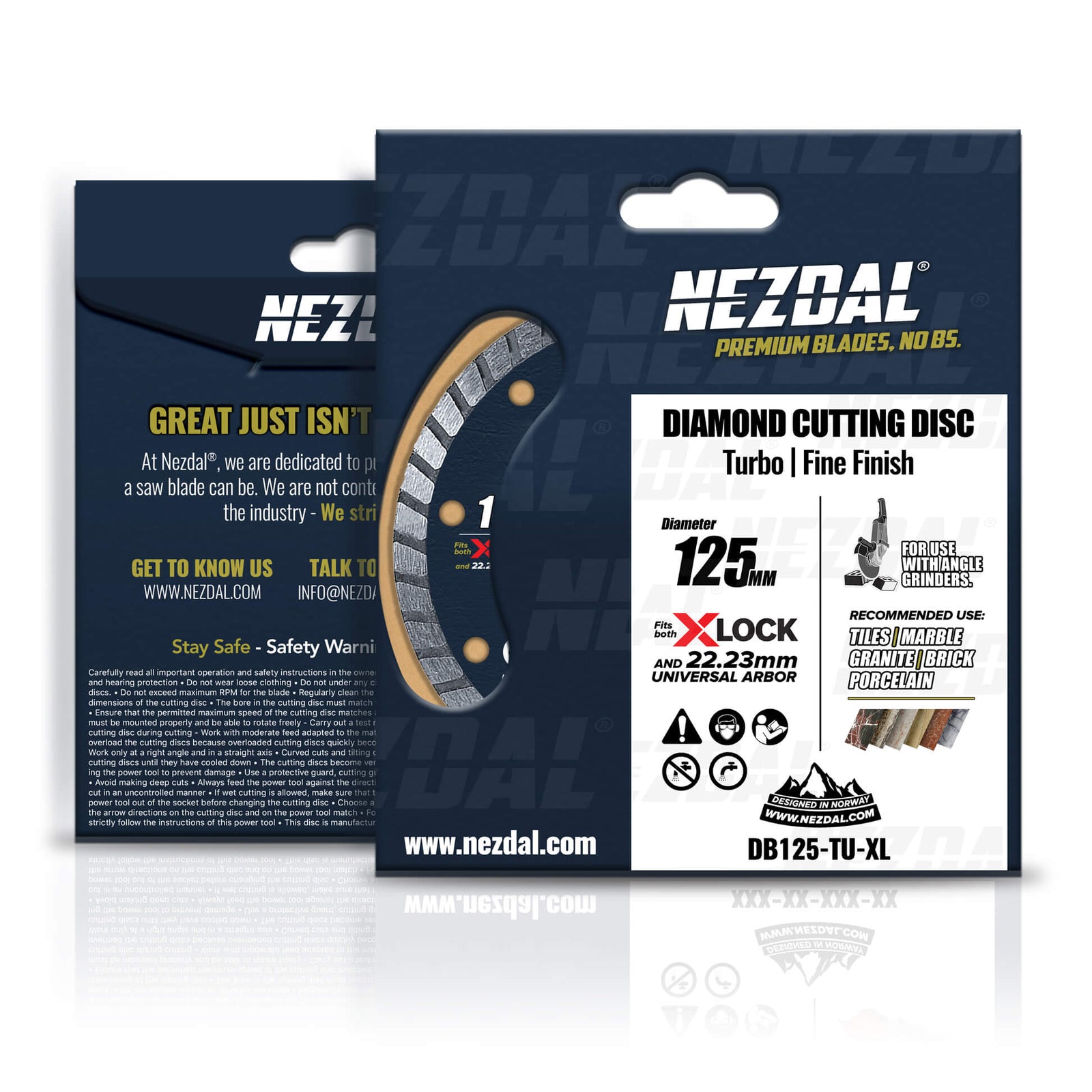 125mm diamantblad kappskive for vinkelsliper for fliser, marmor, granitt m.m