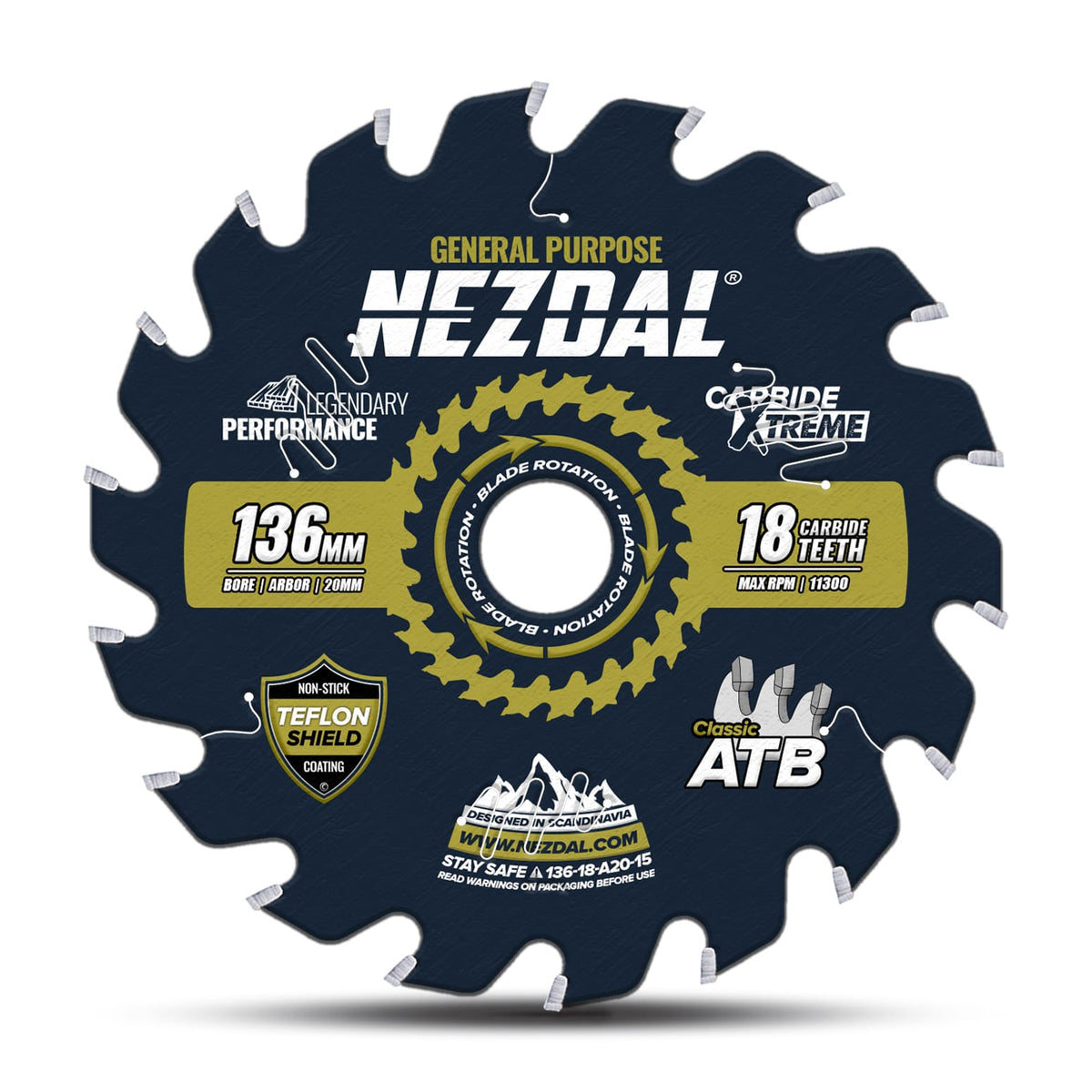 136mm circular saw blade for general purpose cuts in wood