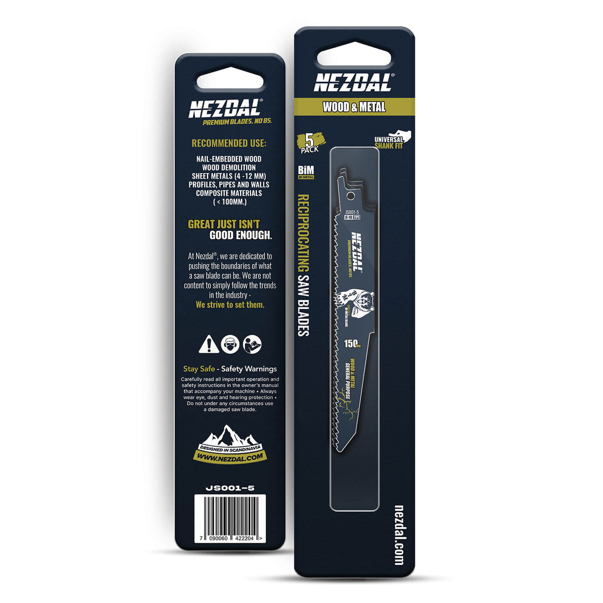 Emballasje for bajonettsagblad