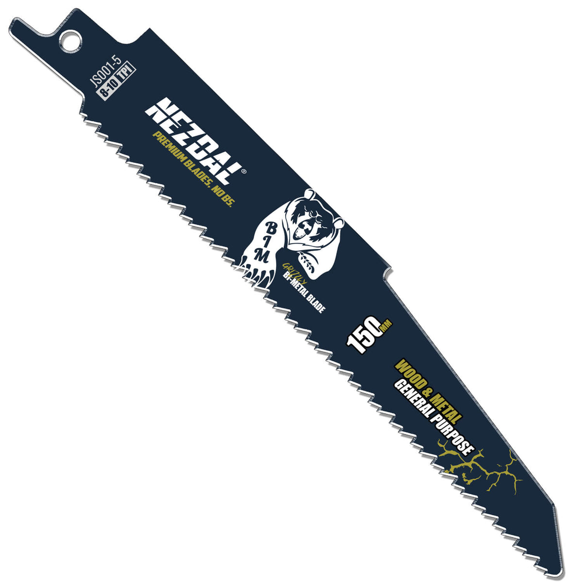 Bajonettsagblad for saging i treverk og metall