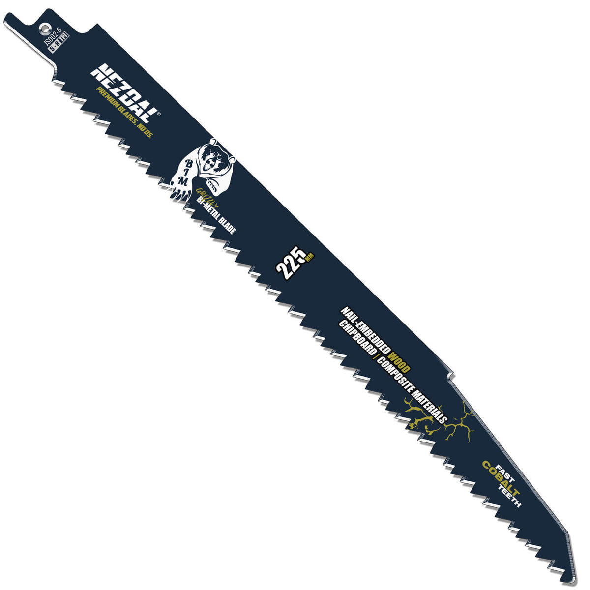 Bajonettsagblad for saging i treverk med spiker