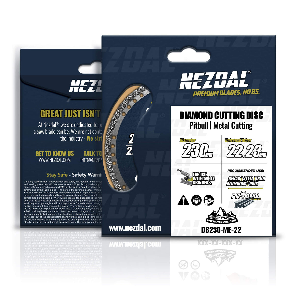 230mm | Metall | 100x levetid | 22,23mm