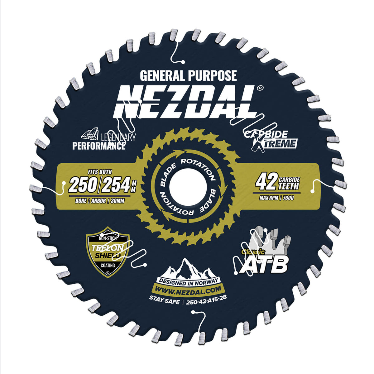 250mm sågklinga för allmänt bruk i trä