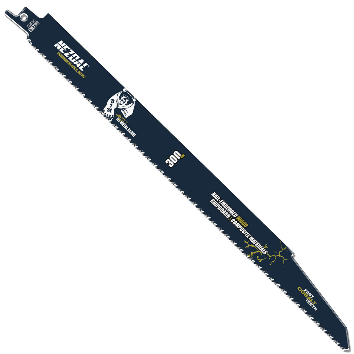 Bajonettsagblad for saging i treverk med spiker