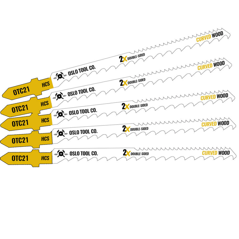 Tre | Fin Toppfinish | Ekstrem Kurvesaging | Dobbeltsidig Tanning | 5 stk | Stikksagblad