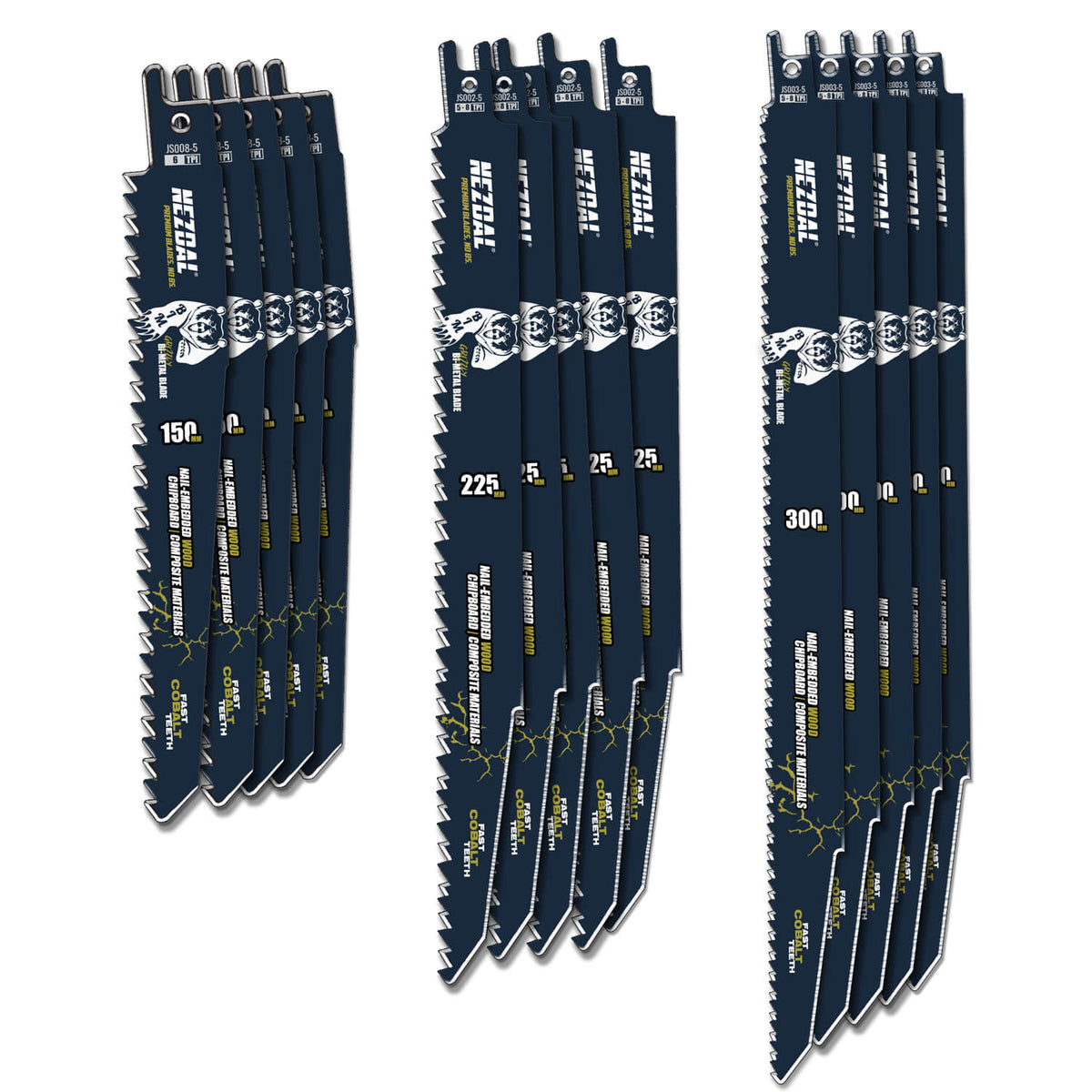 Demolition Pack | Lynrask Riving | Tre &amp; Spiker | Bajonettsagblad | 15 stk