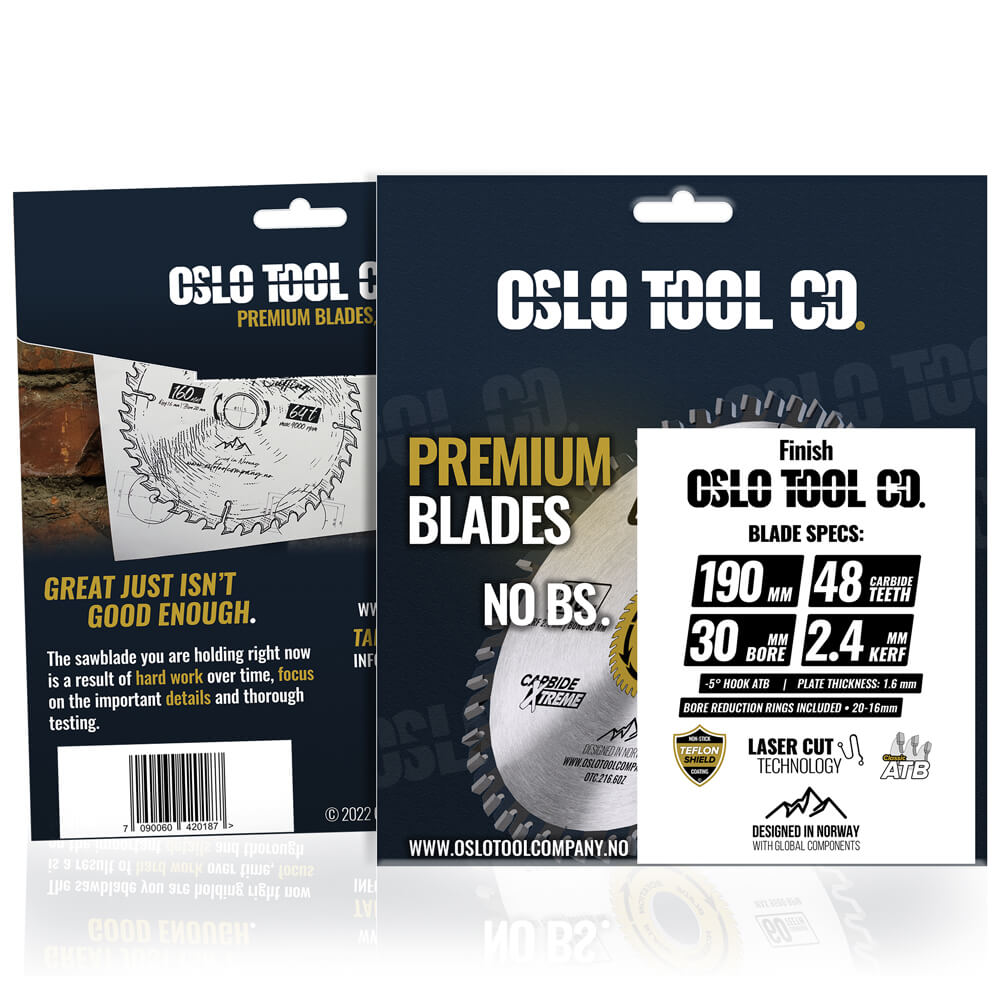 190mm | Allround/Finish 48 Tenner | Passer 30/20mm senterhull | Kapp/gjærsag