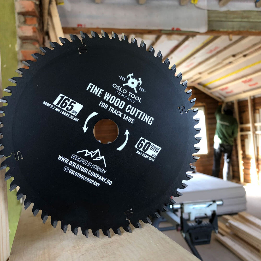 Dykksagblad med 165mm diameter med 60 tenner for finish